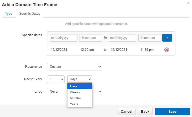 Time Frames and Answering Rules